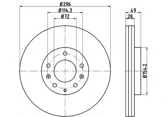 Тормозной диск HELLA 8DD 355 115-781 PRO