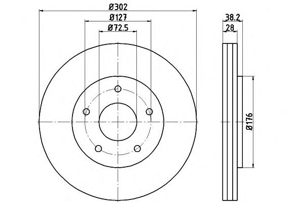 Гальмівний диск HELLA 8DD 355 115-841