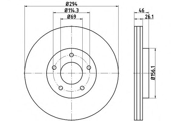 Тормозной диск HELLA 8DD 355 115-911 PRO