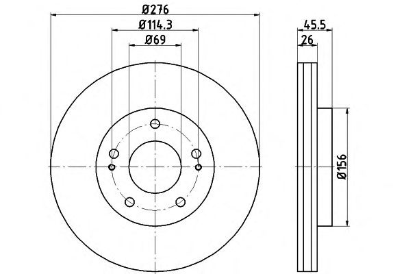 Тормозной диск HELLA 8DD 355 116-311 PRO