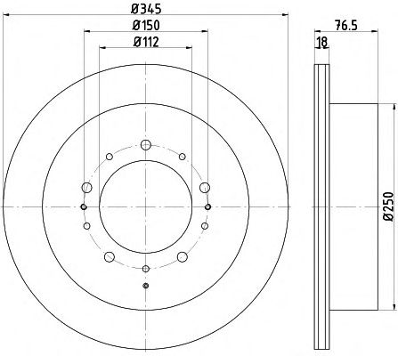 Тормозной диск HELLA 8DD 355 116-331 PRO