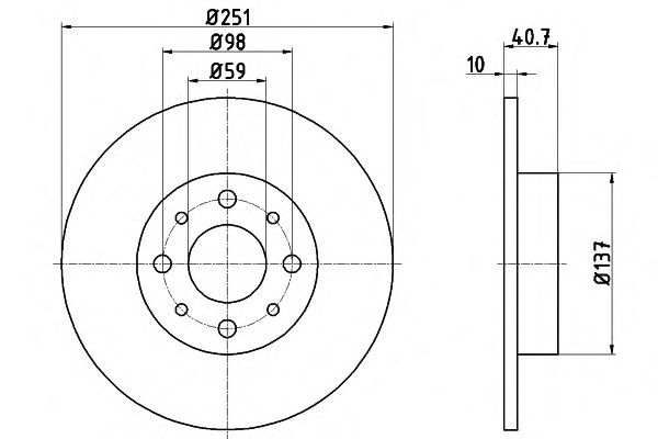 Тормозной диск HELLA 8DD 355 116-441 PRO