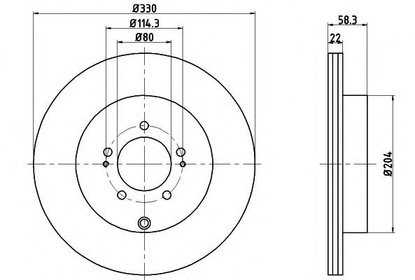 Тормозной диск HELLA 8DD 355 116-881
