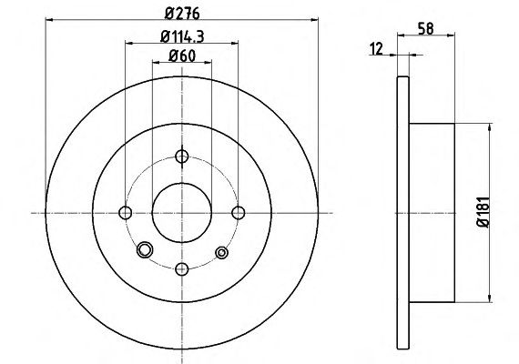 Тормозной диск HELLA 8DD 355 116-991 PRO