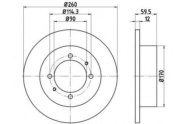 Тормозной диск HELLA 8DD 355 114-821 PRO