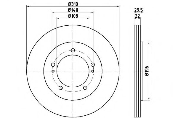 Тормозной диск HELLA 8DD 355 114-901 PRO
