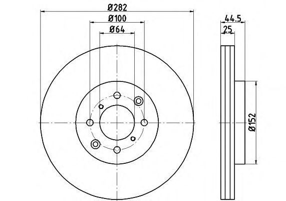 Тормозной диск HELLA 8DD 355 114-921 PRO