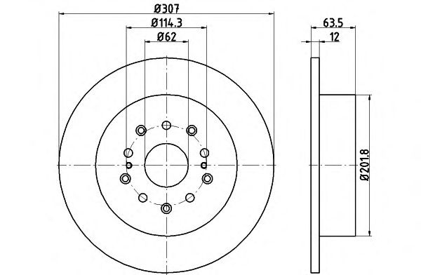 Тормозной диск HELLA 8DD 355 114-931 PRO