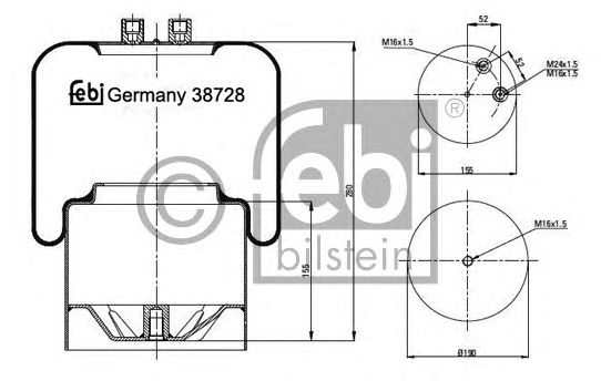 Пневмоподушка підвіски FEBI BILSTEIN 38728