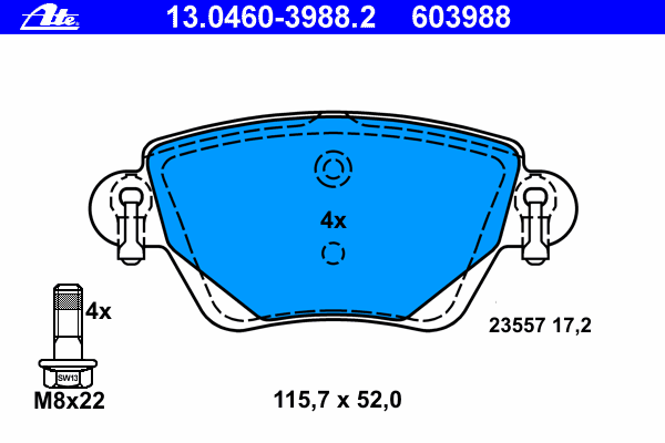 Тормозные колодки ATE 13.0460-3988.2