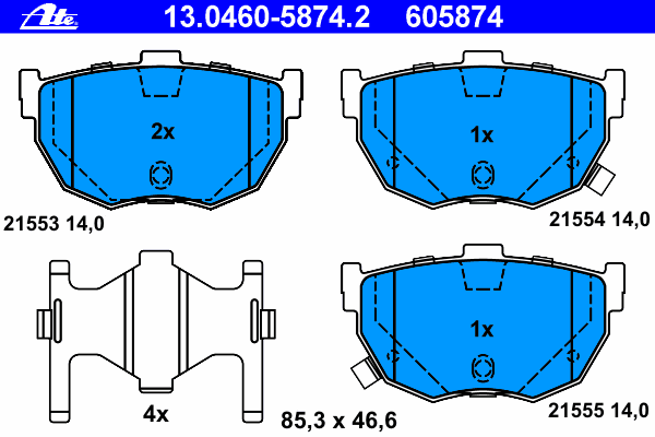 Тормозные колодки ATE 13.0460-5874.2