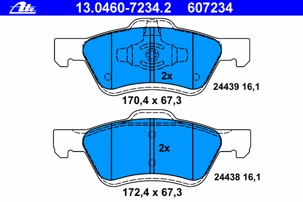 Тормозные колодки ATE 13.0460-7234.2