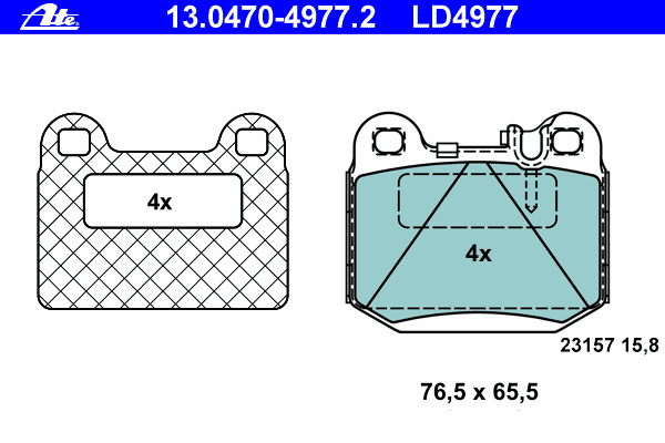 Тормозные колодки ATE 13.0470-4977.2 ATE Ceramic