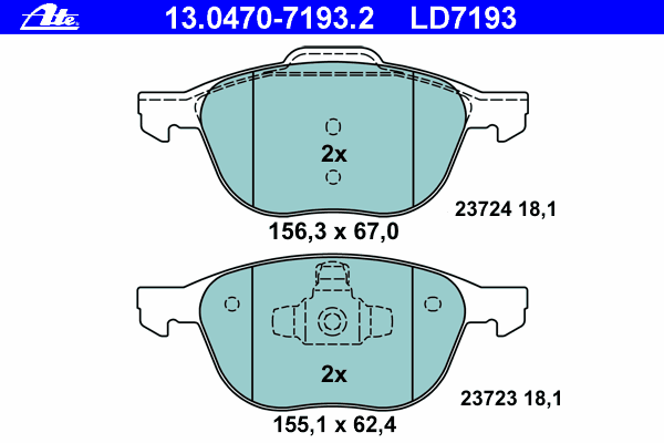 Тормозные колодки ATE 13.0470-7193.2 ATE Ceramic