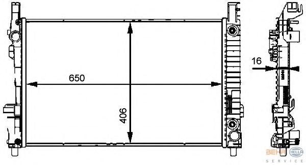 Радиатор, охлаждение двигателя BEHR HELLA SERVICE 8MK 376 721-031