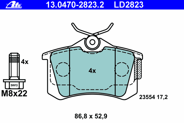 Тормозные колодки ATE 13.0470-2823.2 ATE Ceramic