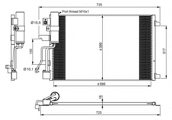 Радіатор кондиціонера NRF 35975