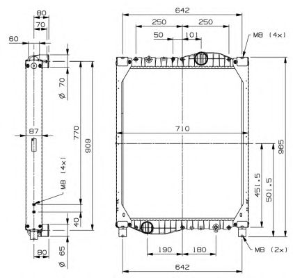 Радиатор, охлаждение двигателя NRF 509908