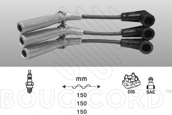 Комплект высоковольтных проводов BOUGICORD 8117