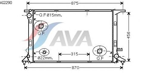 Радиатор, охлаждение двигателя AVA QUALITY COOLING AI2290