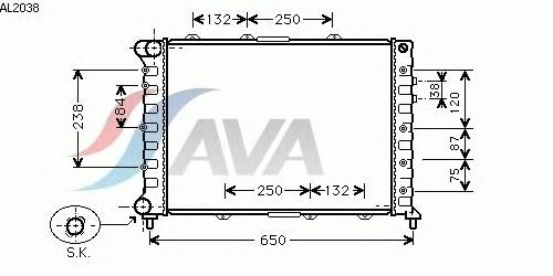 Радиатор, охлаждение двигателя AVA QUALITY COOLING AL2038