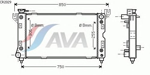 Радиатор, охлаждение двигателя AVA QUALITY COOLING CR2029