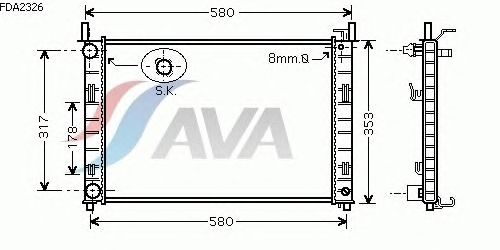 Радиатор, охлаждение двигателя AVA QUALITY COOLING FDA2326