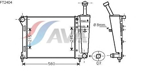 Радиатор, охлаждение двигателя AVA QUALITY COOLING FT2404