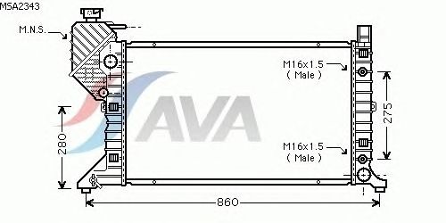 Радиатор, охлаждение двигателя AVA QUALITY COOLING MSA2343