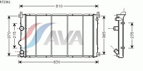 Радиатор, охлаждение двигателя AVA QUALITY COOLING RT2361