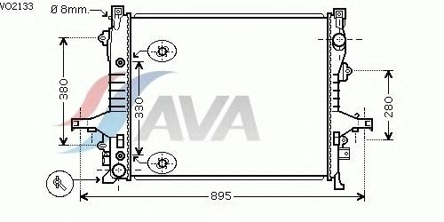 Радиатор, охлаждение двигателя AVA QUALITY COOLING VO2133