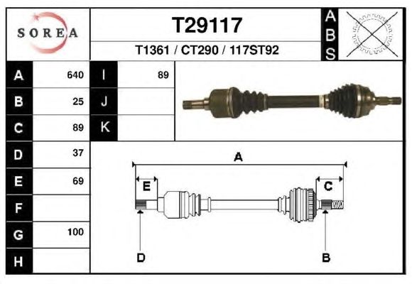 Приводной вал EAI T29117