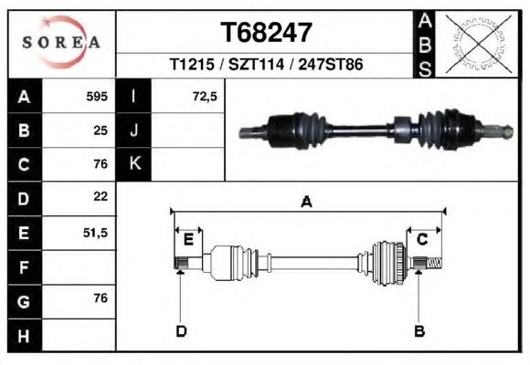 Приводной вал EAI T68247
