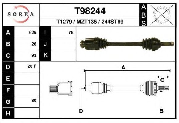 Приводной вал EAI T98244