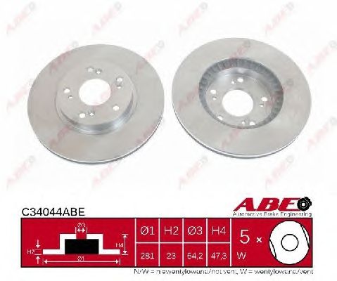 Гальмівний диск ABE C34044ABE