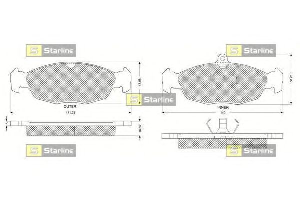 Тормозные колодки STARLINE BD S083