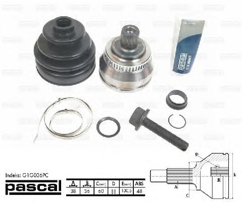 Комплект ШРУСов PASCAL G1G036PC