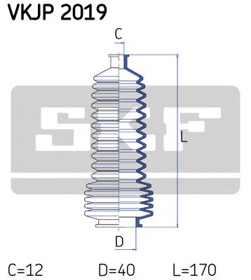 Комплект пыльников рулевой рейки SKF VKJP 2019