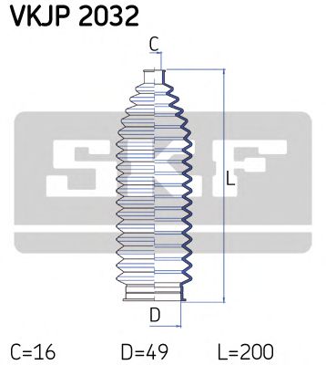 Комплект пыльников рулевой рейки SKF VKJP 2032