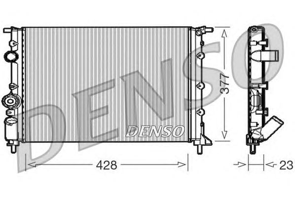 Радіатор, охолодження двигуна DENSO DRM23008