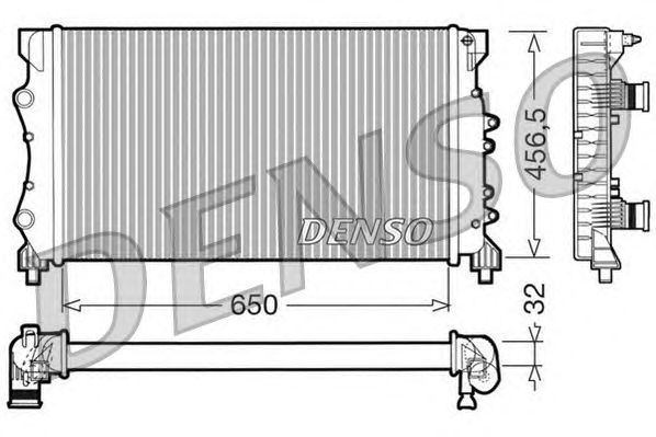 Радиатор, охлаждение двигателя DENSO DRM23024