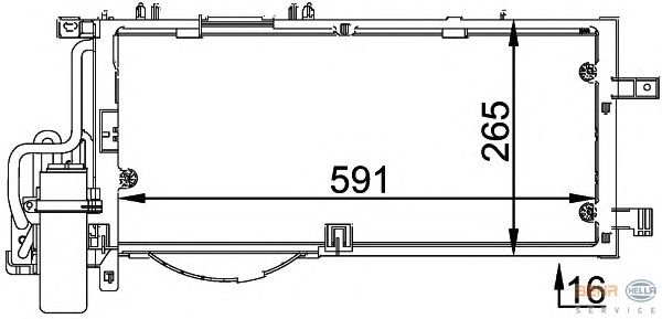 Радиатор кондиционера HELLA 8FC 351 300-611