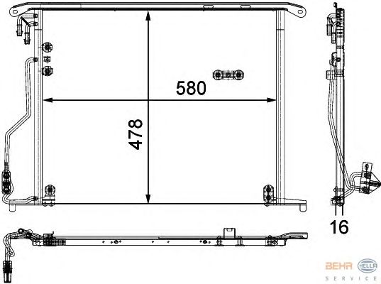 Радиатор кондиционера HELLA 8FC 351 301-171