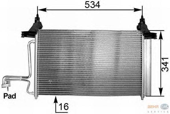 Радиатор кондиционера HELLA 8FC 351 301-211