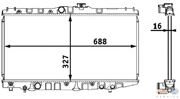 Радиатор, охлаждение двигателя HELLA 8MK 376 708-151