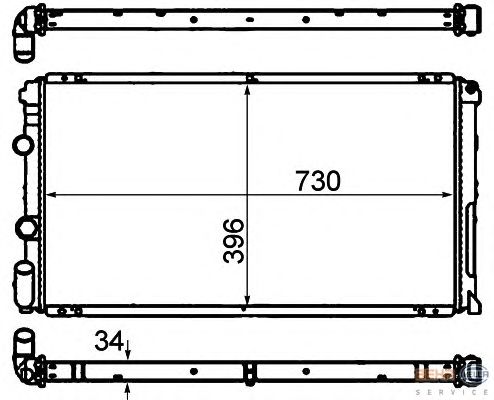 Радиатор, охлаждение двигателя HELLA 8MK 376 708-451