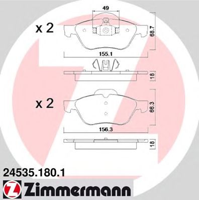 Тормозные колодки ZIMMERMANN 24535.180.1