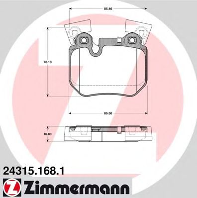 Тормозные колодки ZIMMERMANN 24315.168.1