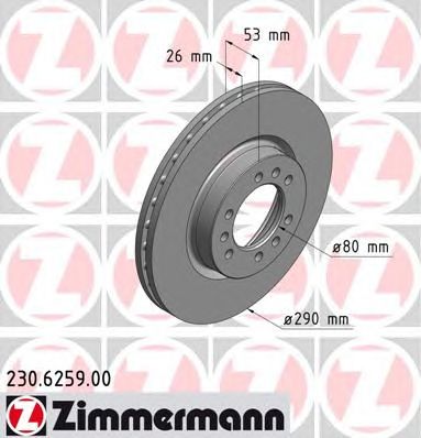 Гальмівний диск ZIMMERMANN 230.6259.00