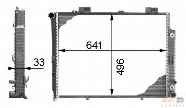 Радиатор, охлаждение двигателя HELLA 8MK 376 712-751